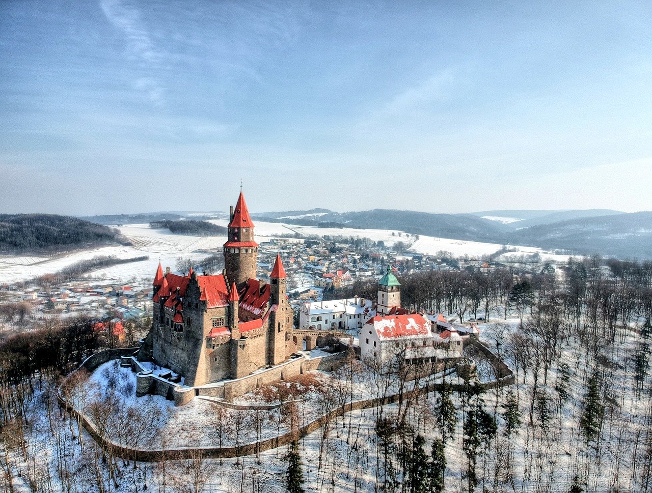 bouzov  winter  aerial free photo