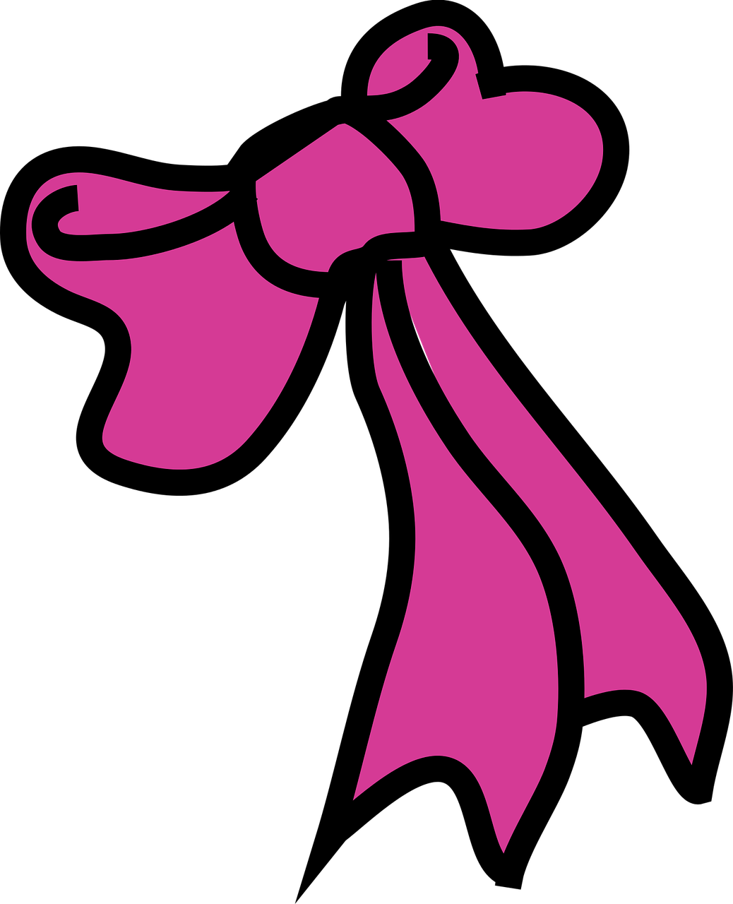 bow pink ribbon free photo