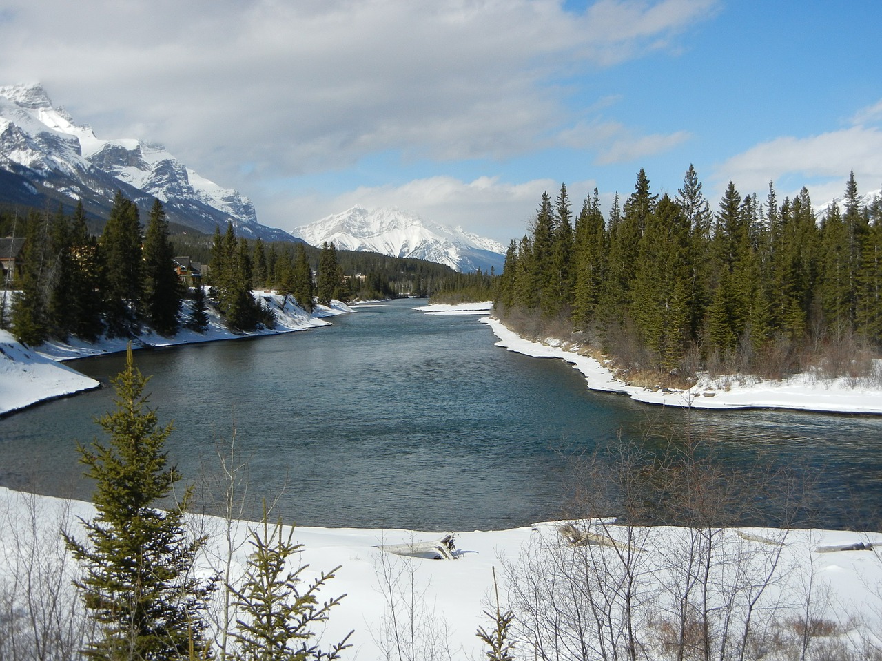 bow river canmore alberta free photo