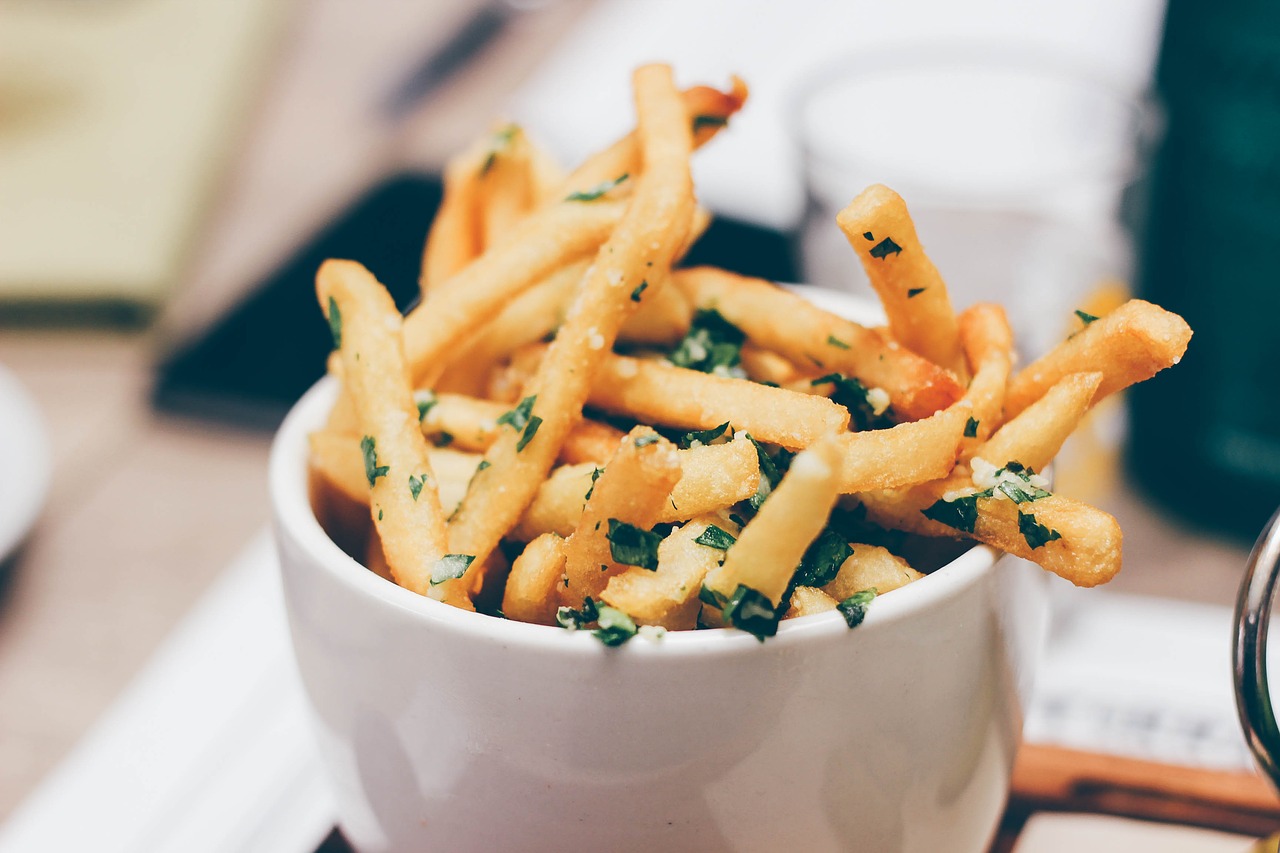 bowl food french fries free photo