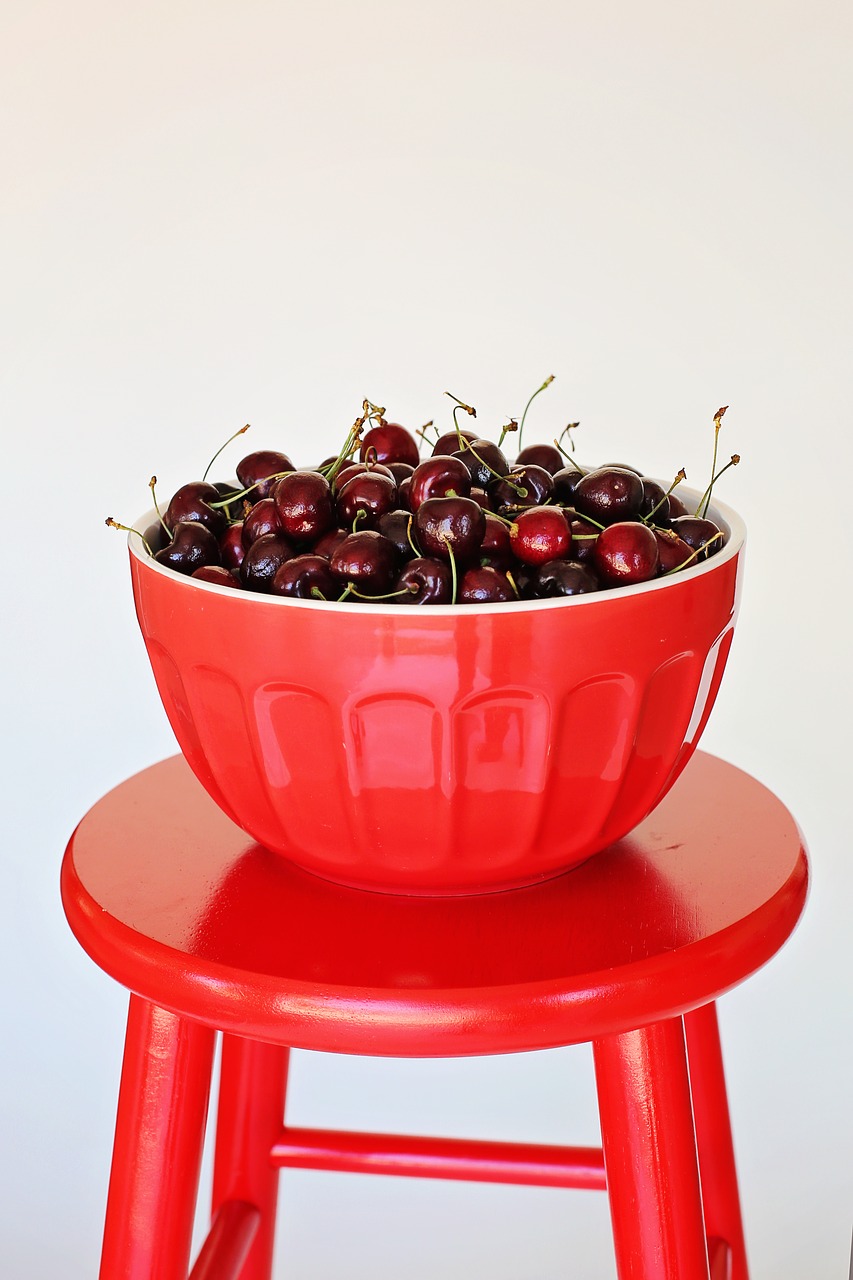 bowl of cherries cherries red free photo