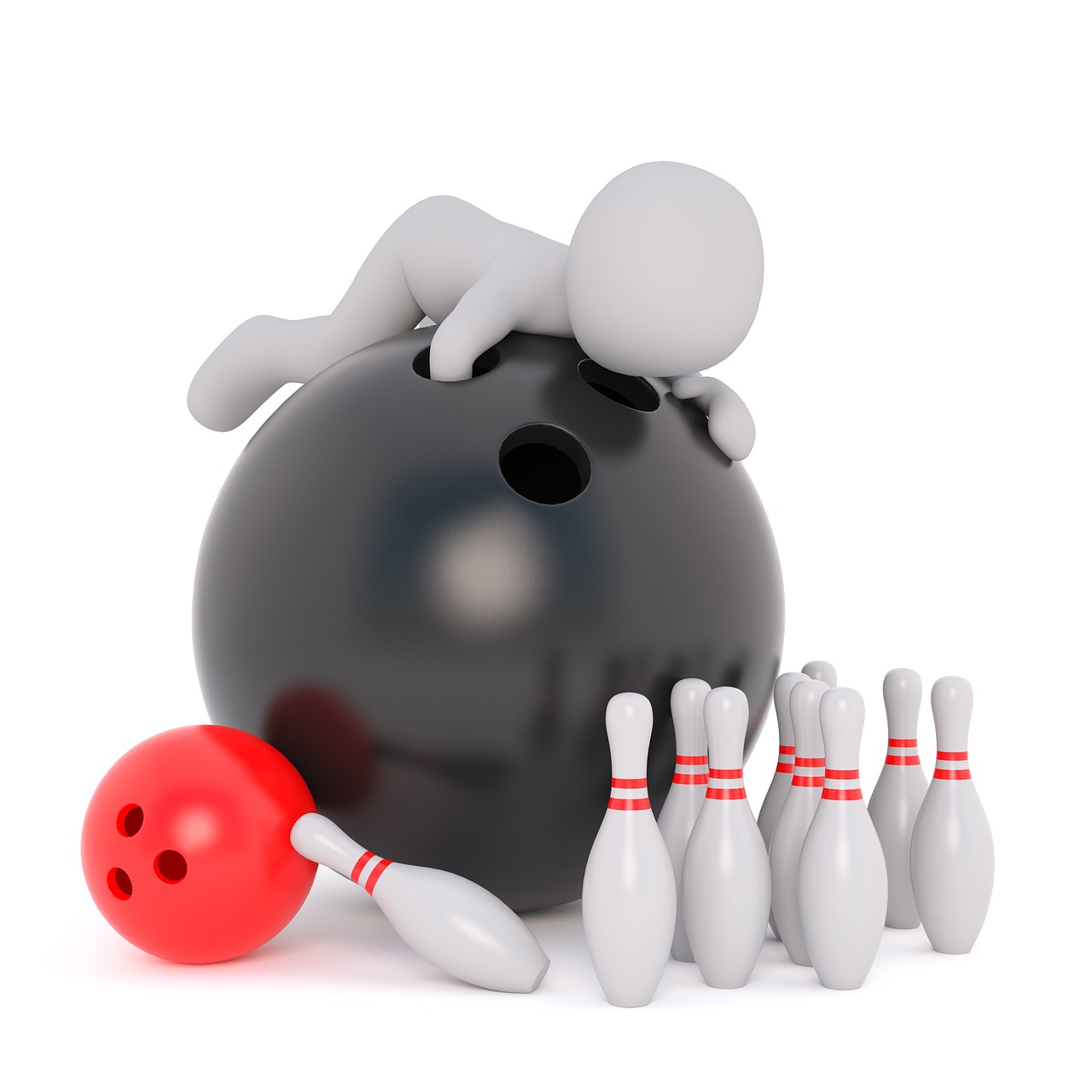 bowling ball white male 3d model free photo