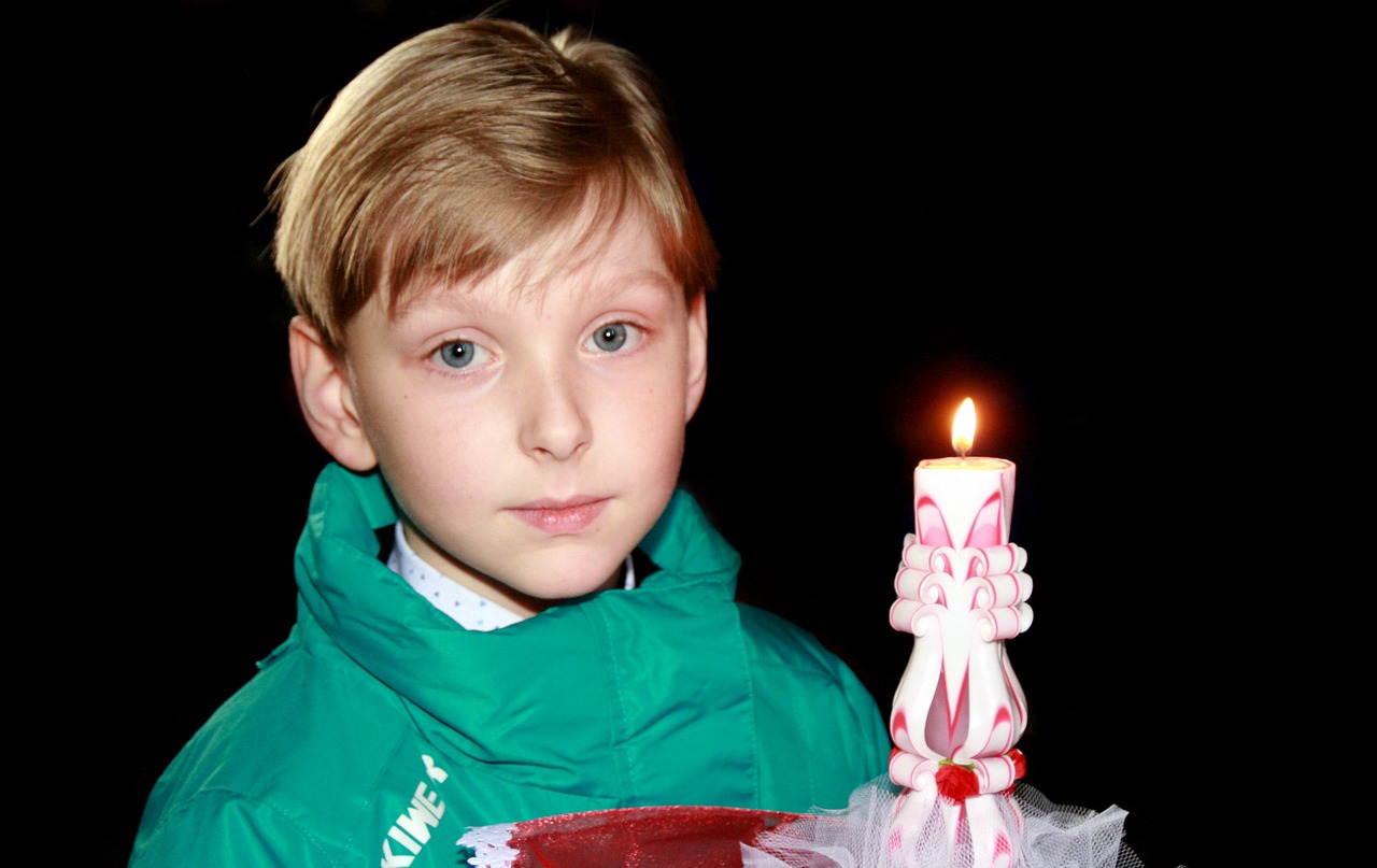 boy candle blond free photo