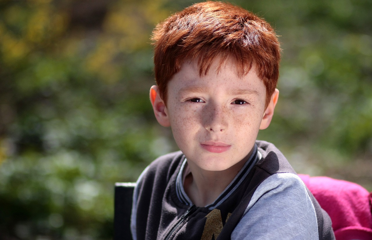 boy red hair freckles free photo