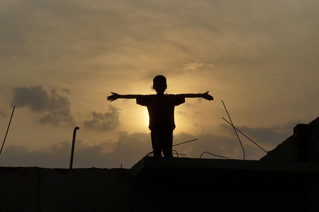 boy silhouette sky free photo