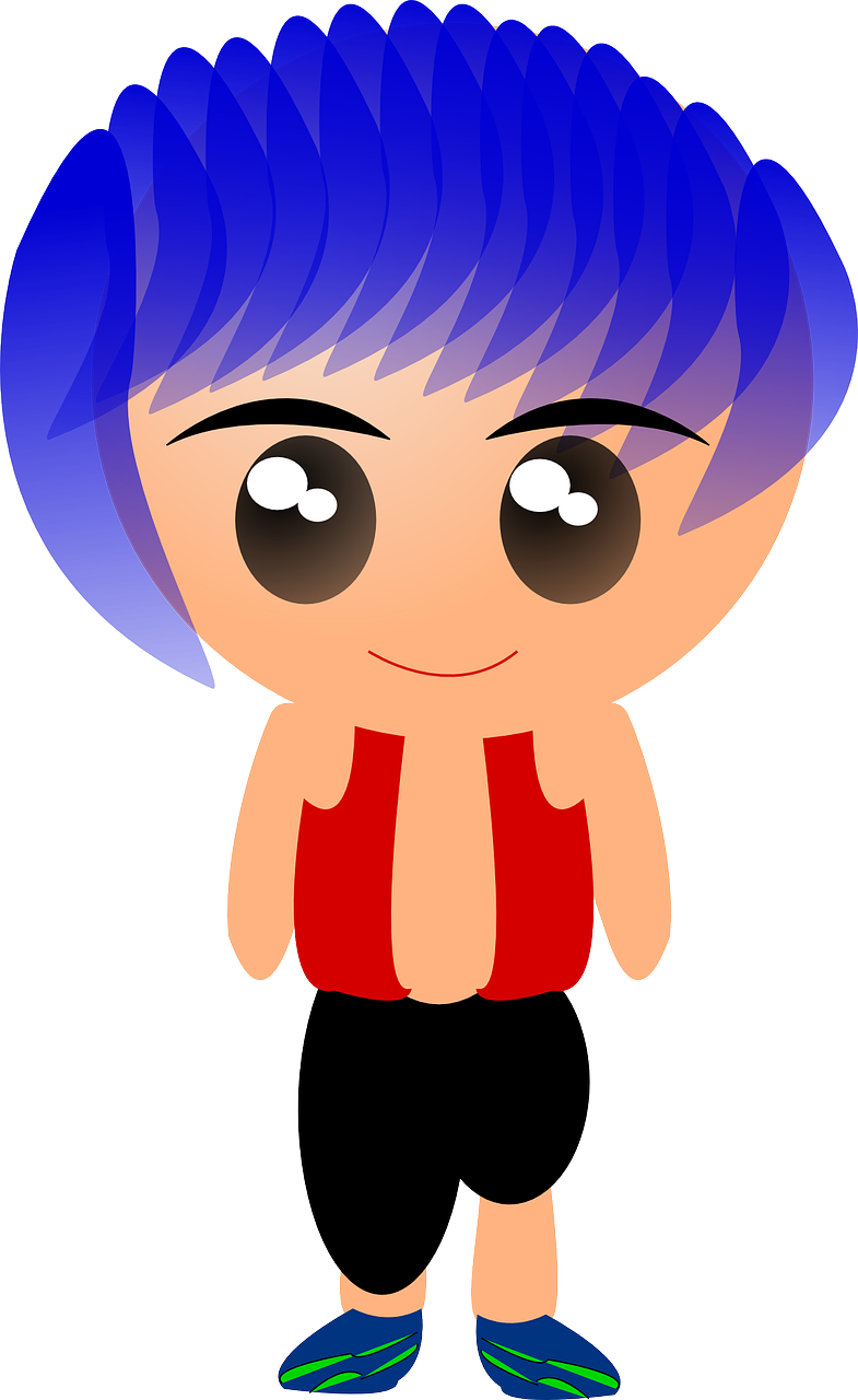 boy punk blue hair free photo