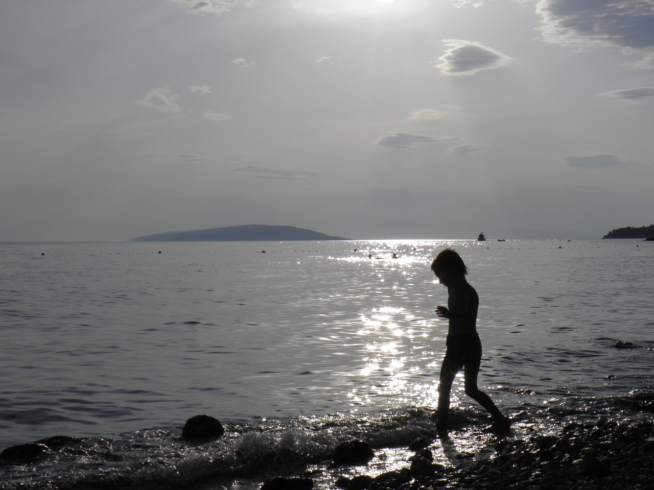 boy sea beach free photo