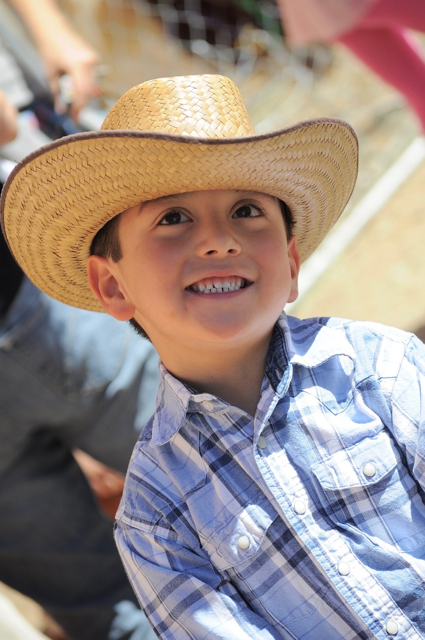 boy cowboy hat free photo