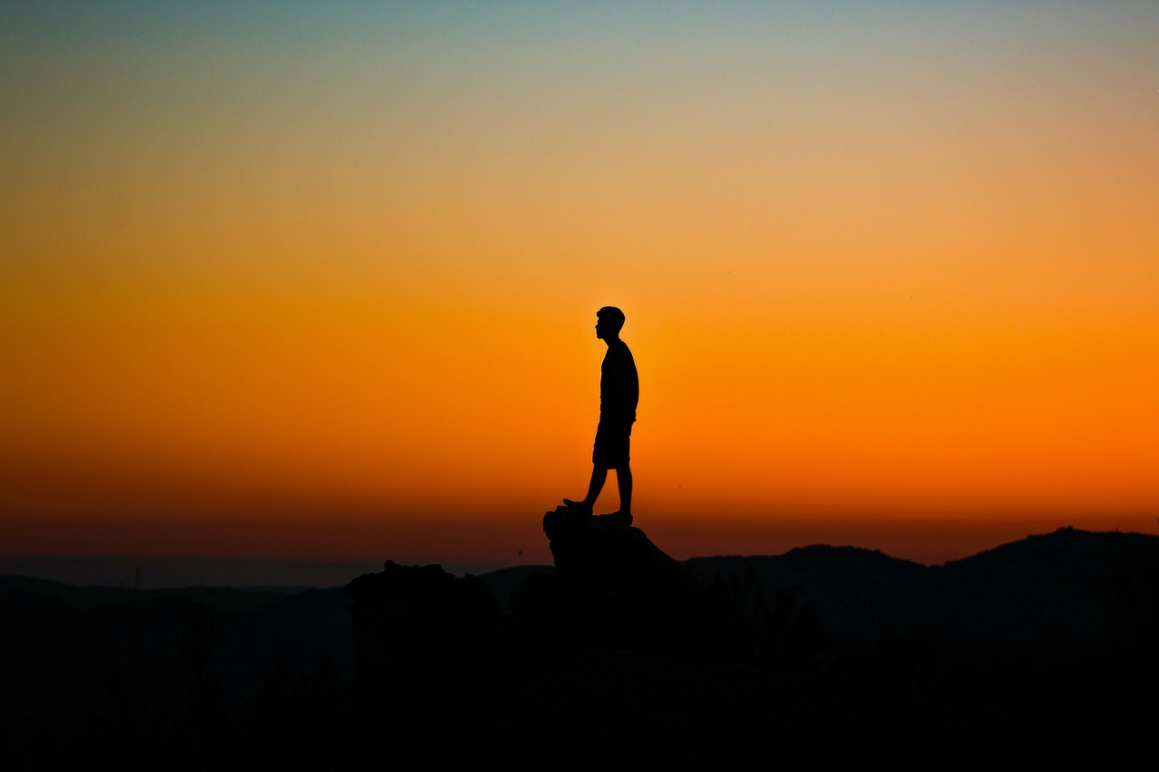 boy golden hour sky free photo