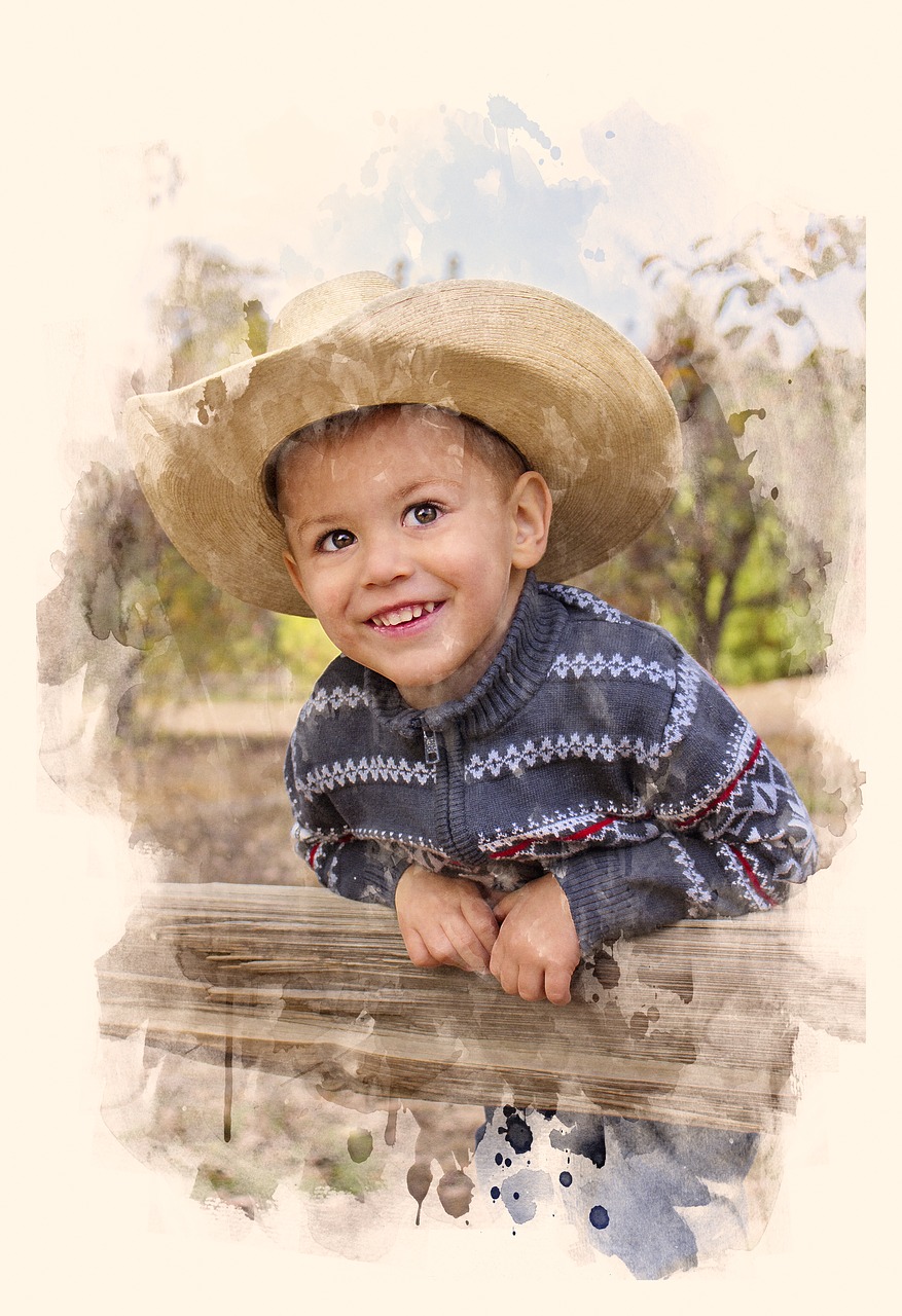boy cowboy hat free photo