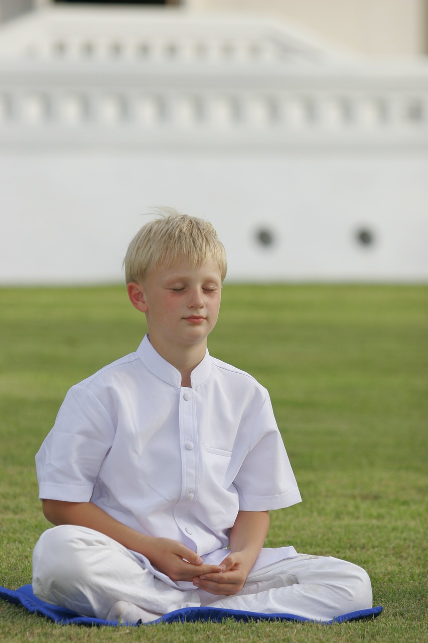 boy buddhist meditate free photo