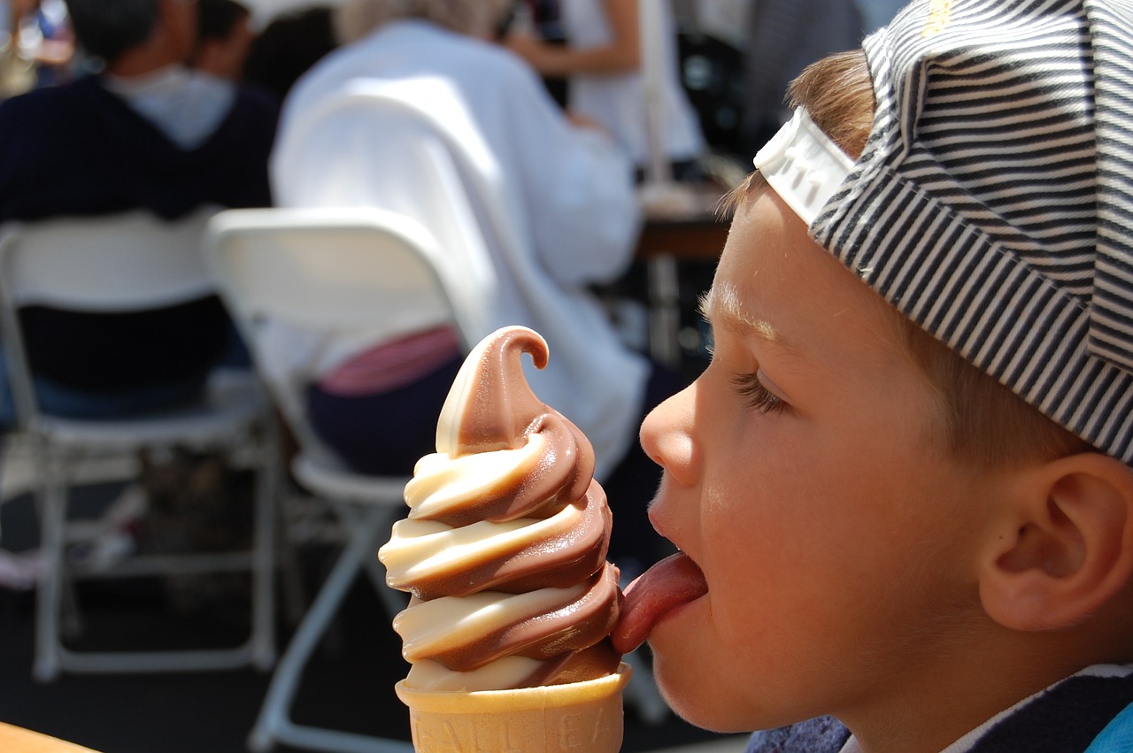 boy ice cream cone free photo