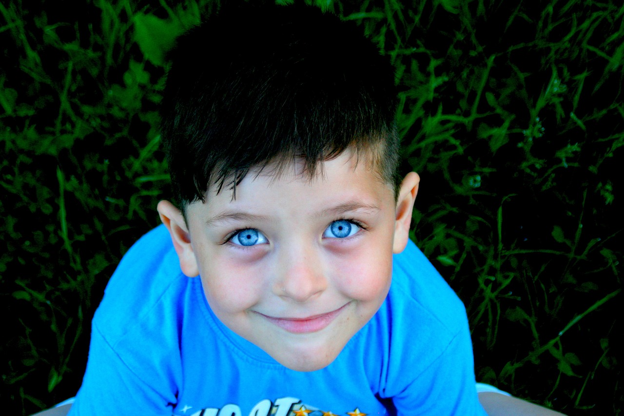 boy portrait blue free photo