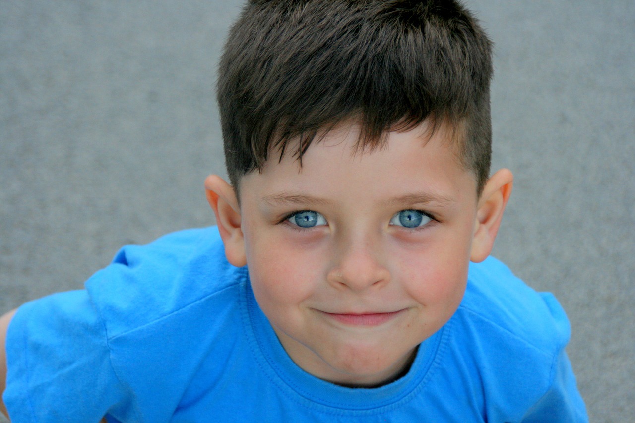 boy portrait blue free photo