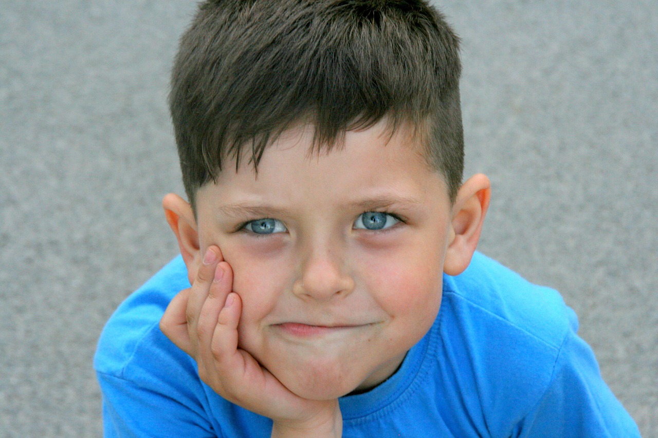 boy portrait blue free photo