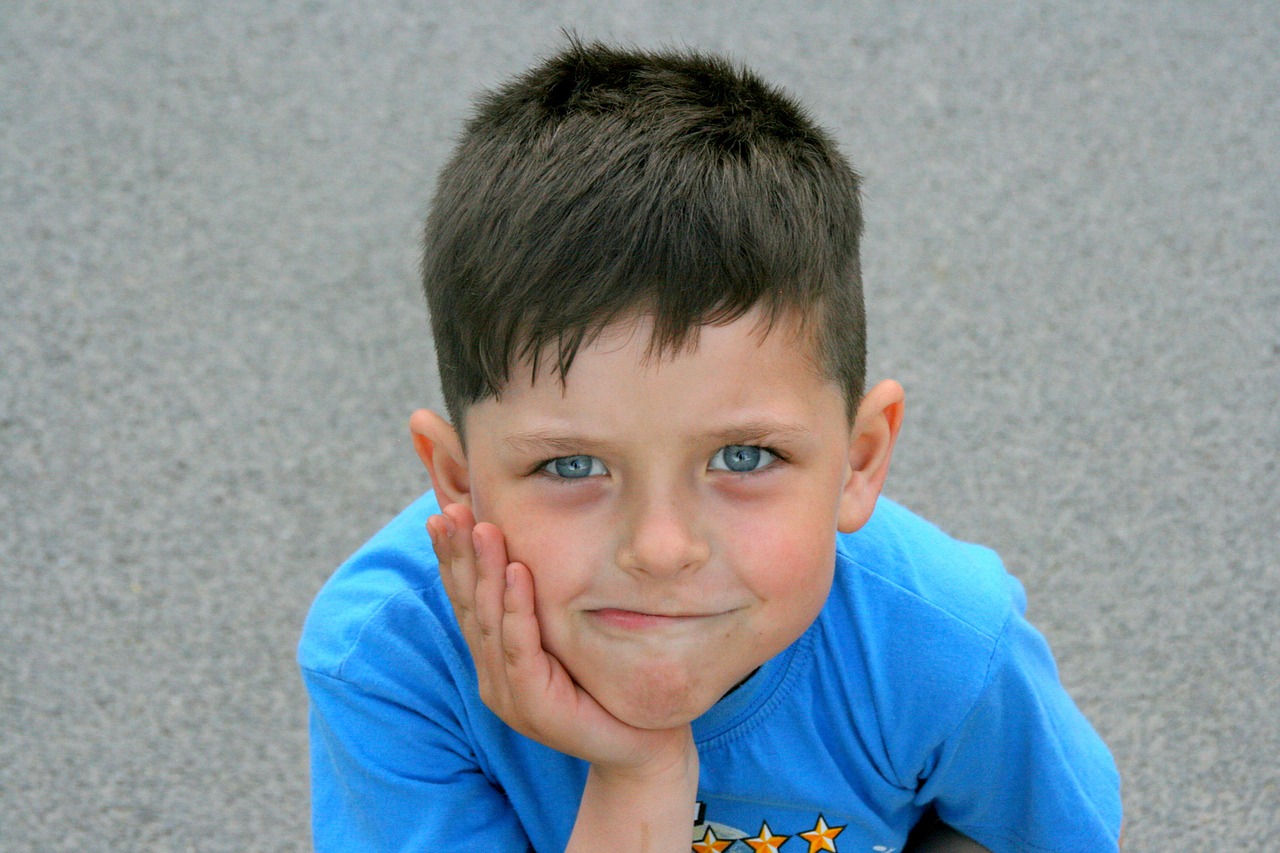 boy portrait blue free photo