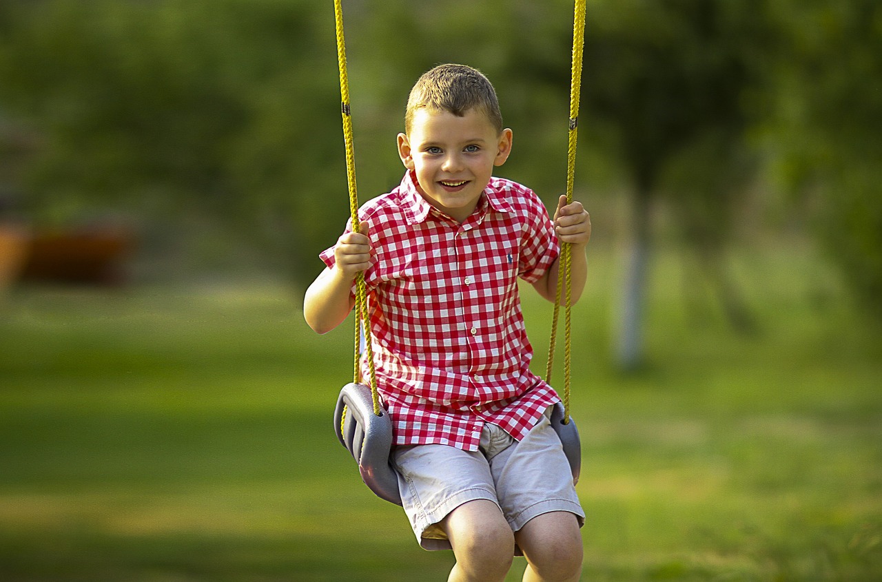 boy swinging playing free photo