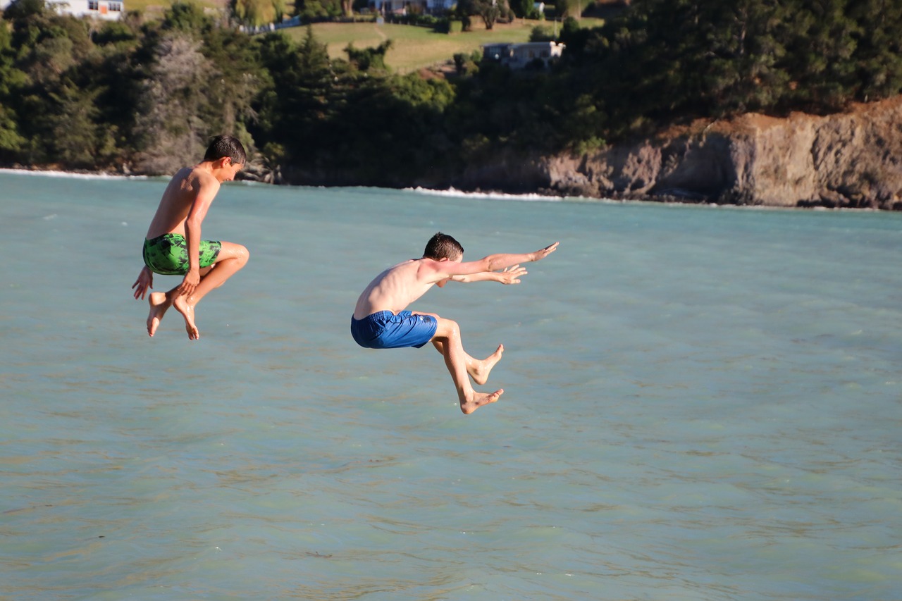 boys jumping child free photo