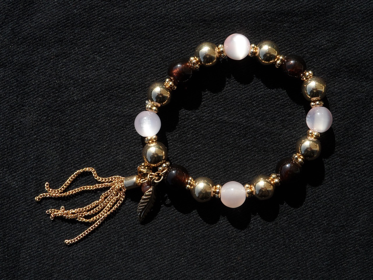 bracelet gold beads free photo