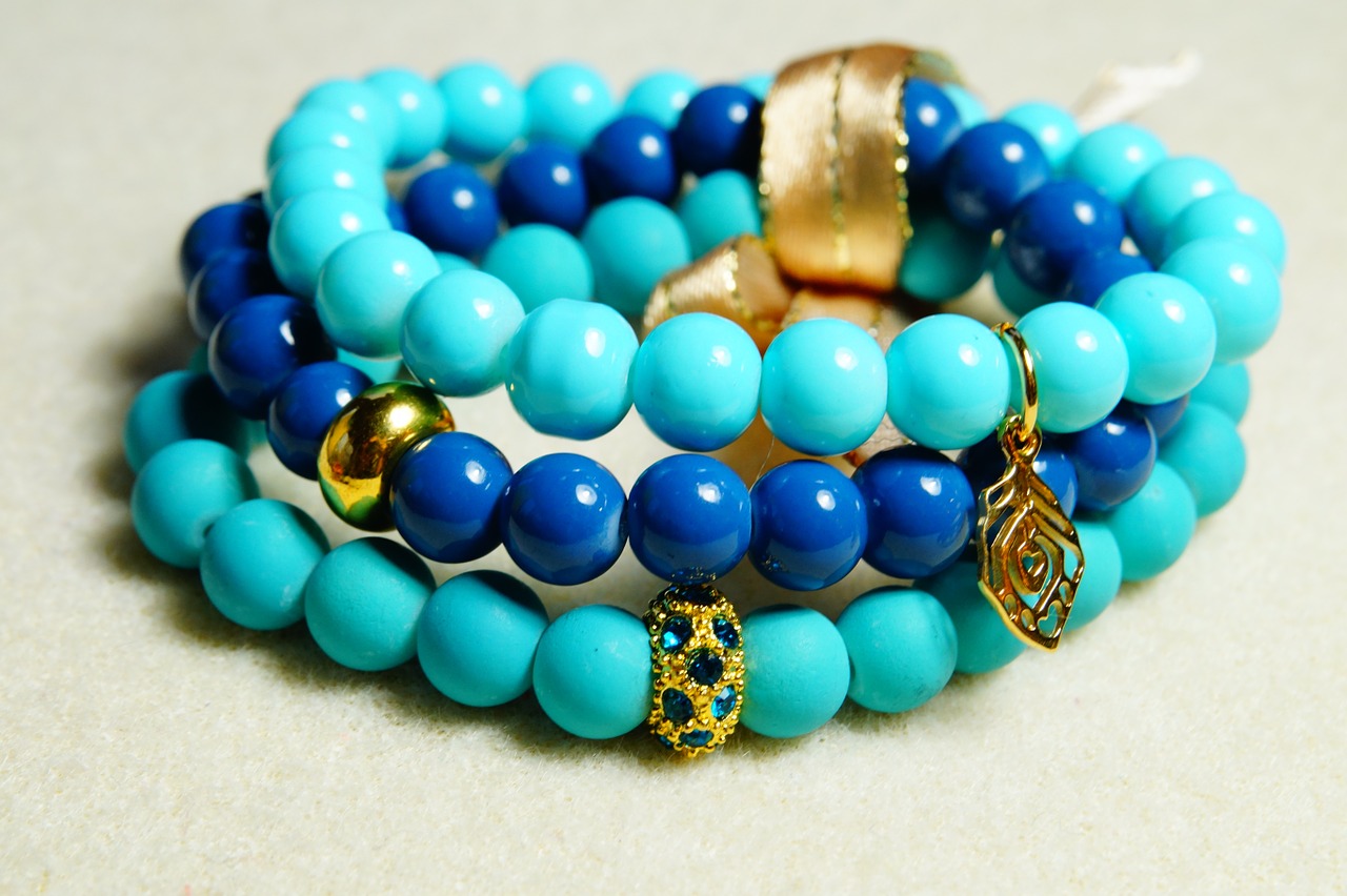 bracelet beads blue free photo