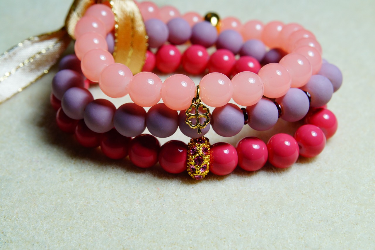 bracelet beads pink free photo