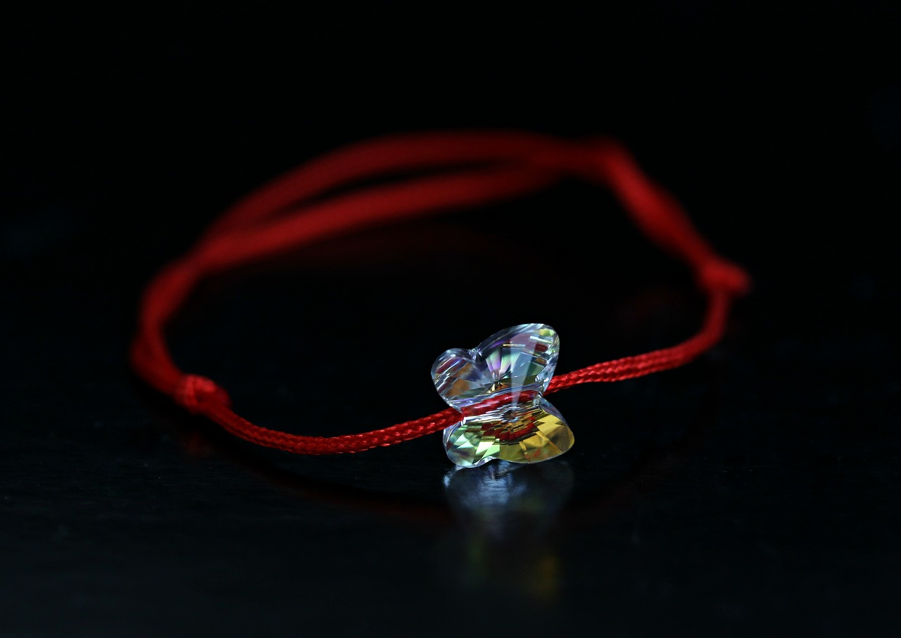 bracelet  butterfly  red free photo