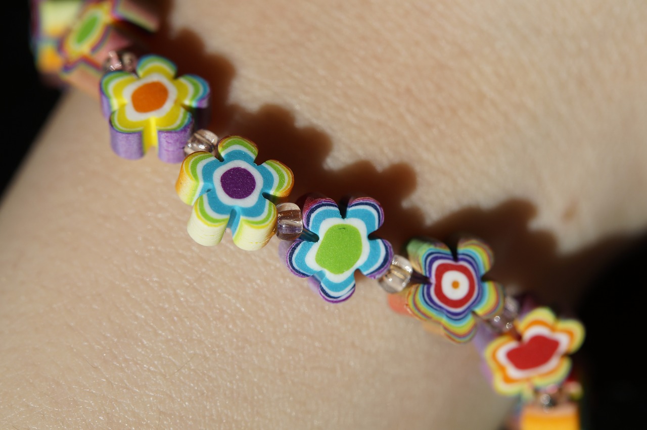 bracelet colorful flowers free photo