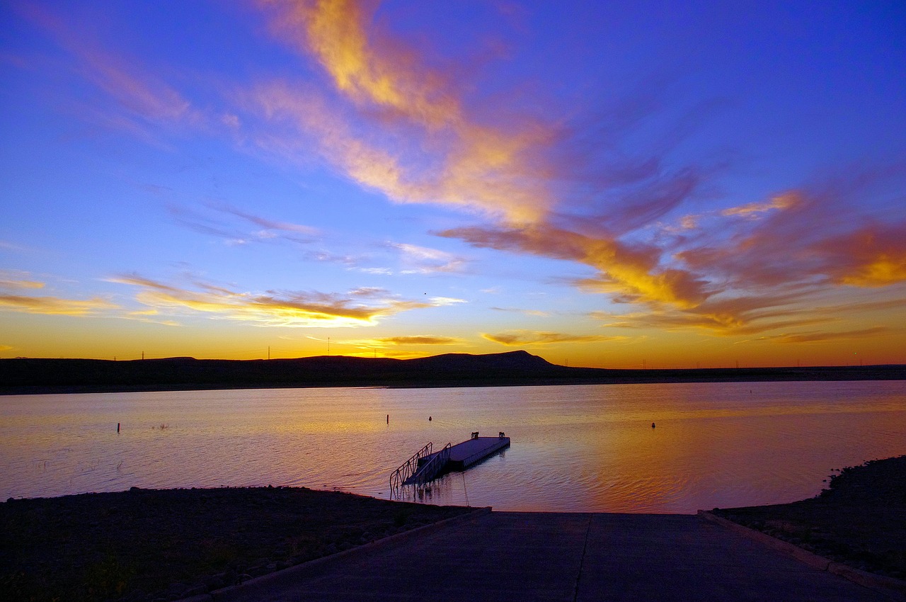 brantley lake sunset  state park  new mexico free photo