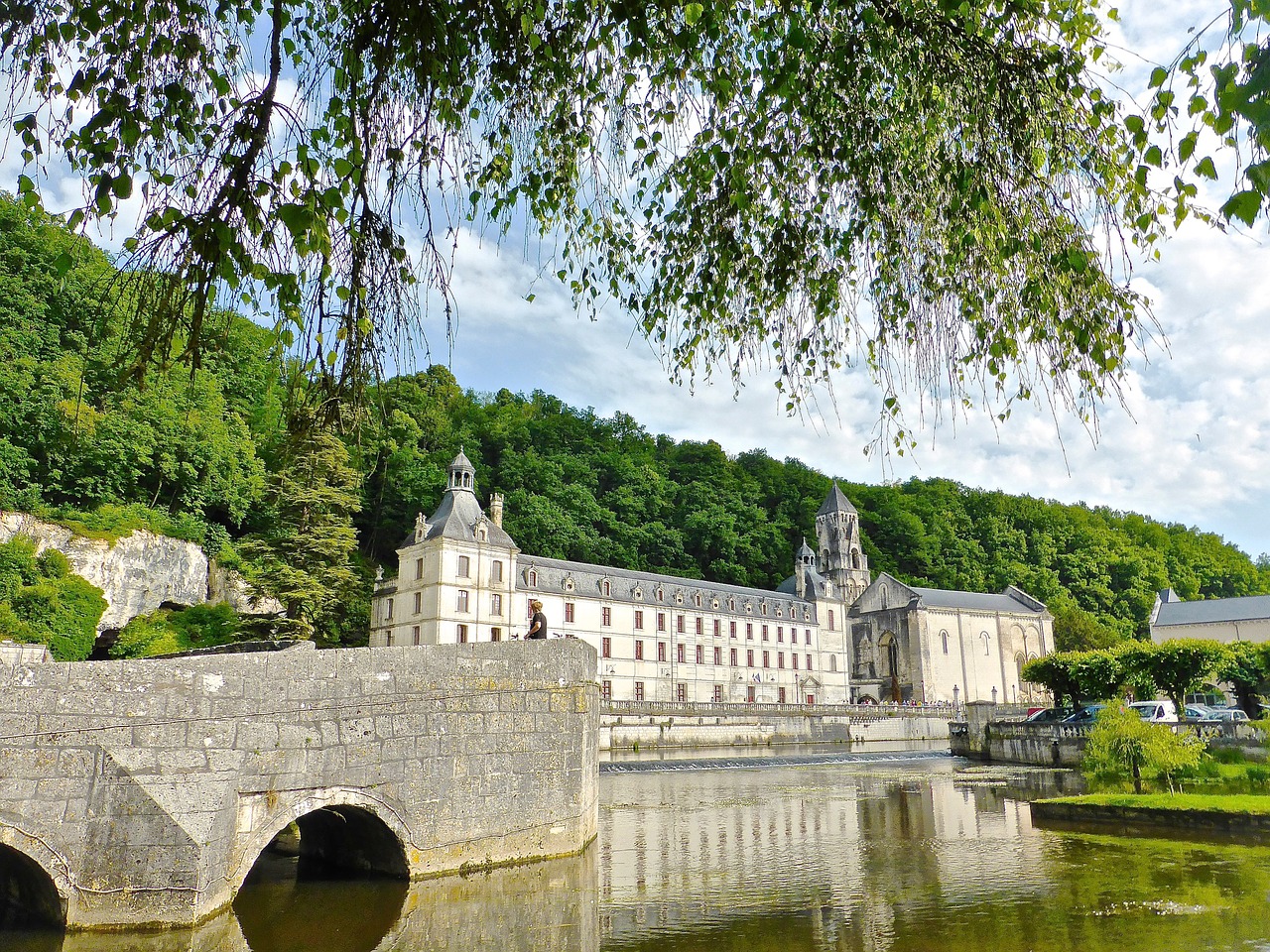 brantome dronhe river marouatte free photo