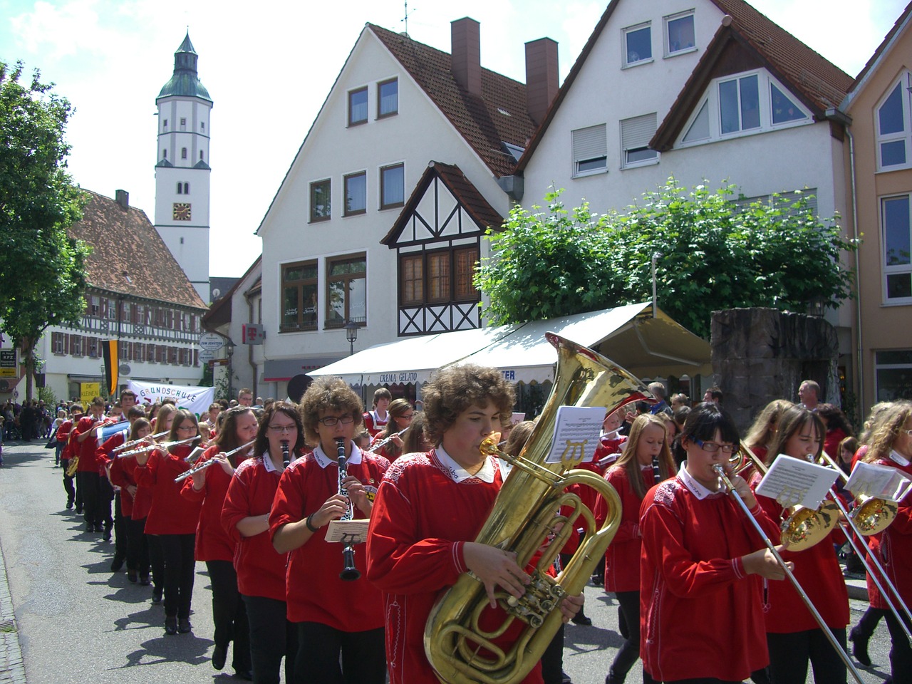 brass band langenauer schwäble red baby coat free photo