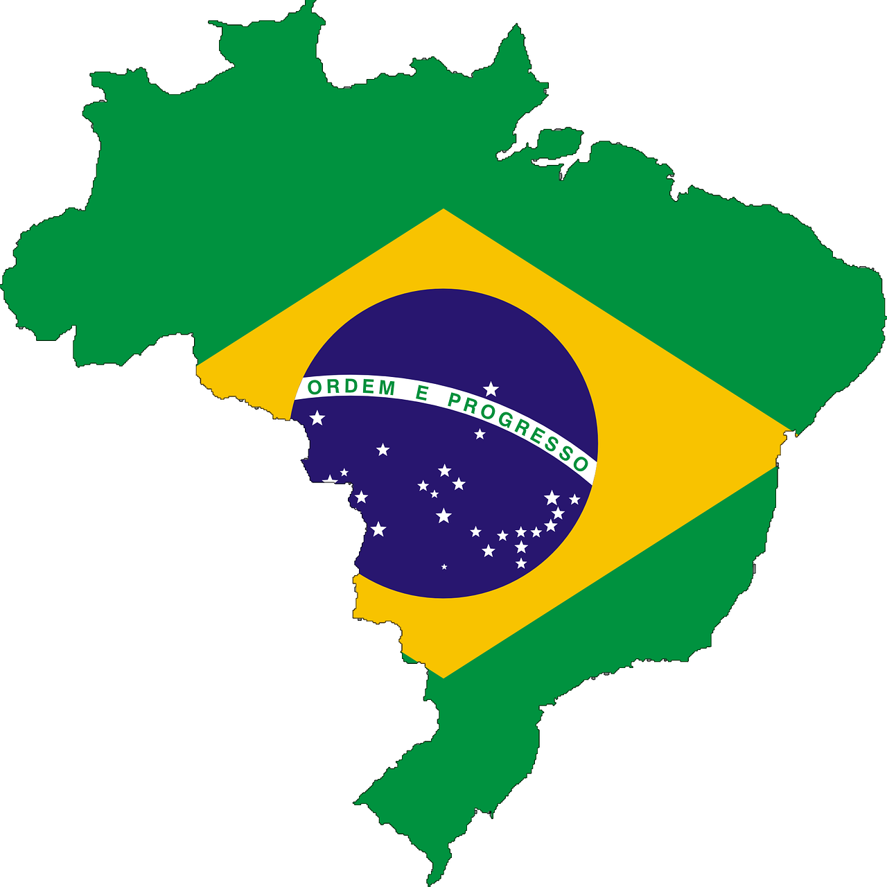 brazil flag map free photo