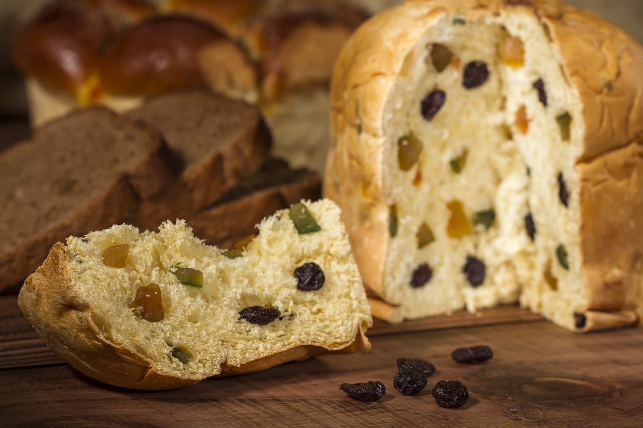 panettone bread raisins free photo