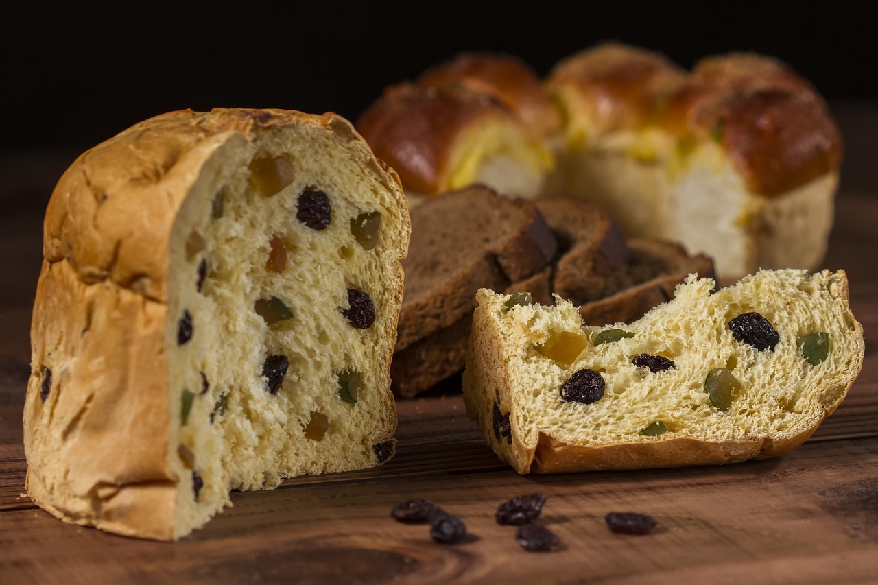 panettone bread raisins free photo