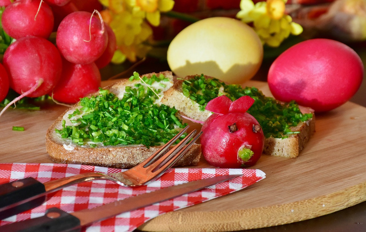bread chives radishes free photo
