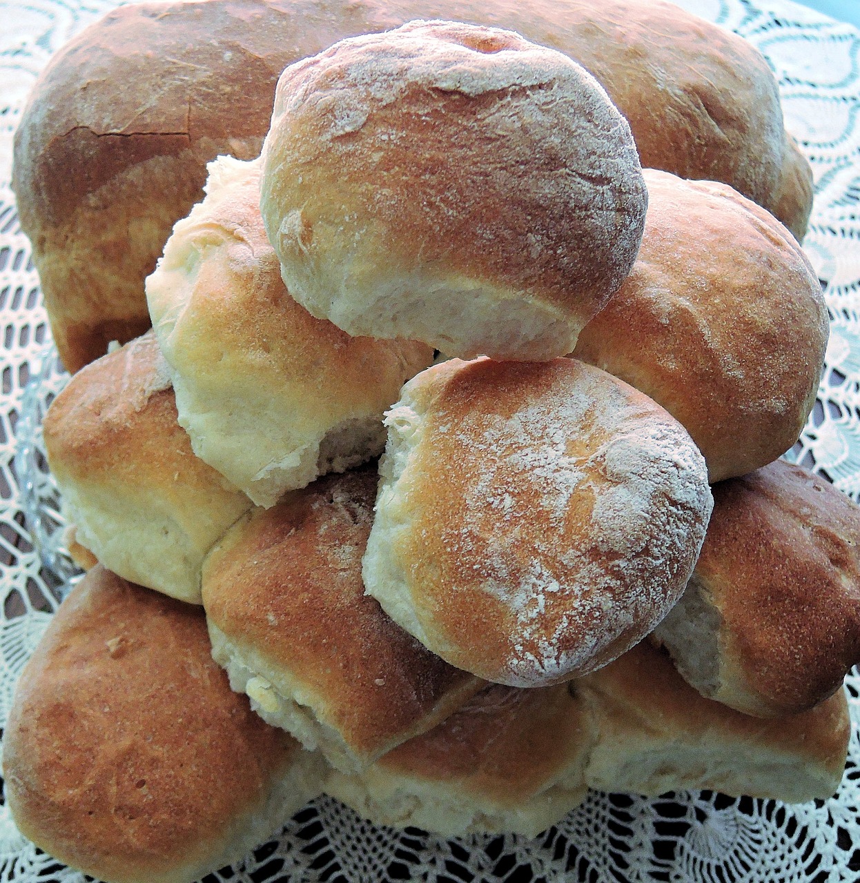 bread rolls white flour yeast free photo