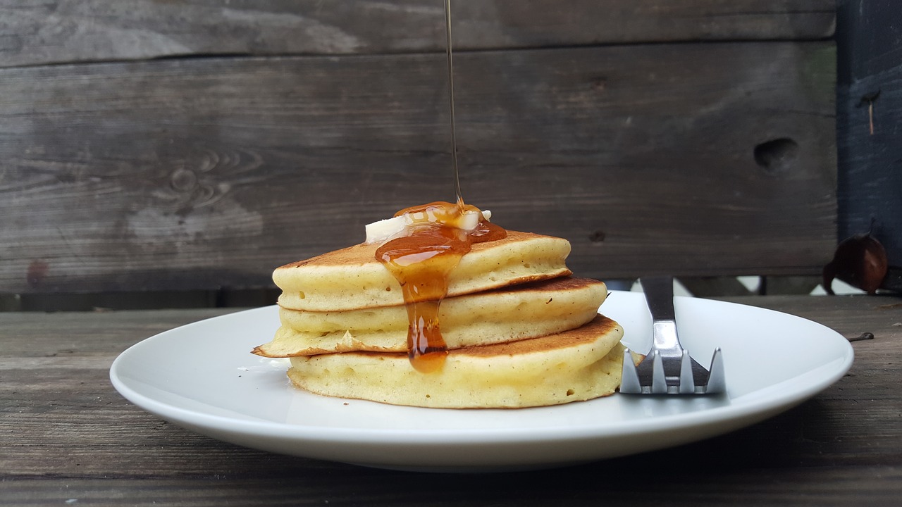 breakfast pancake syrup free photo
