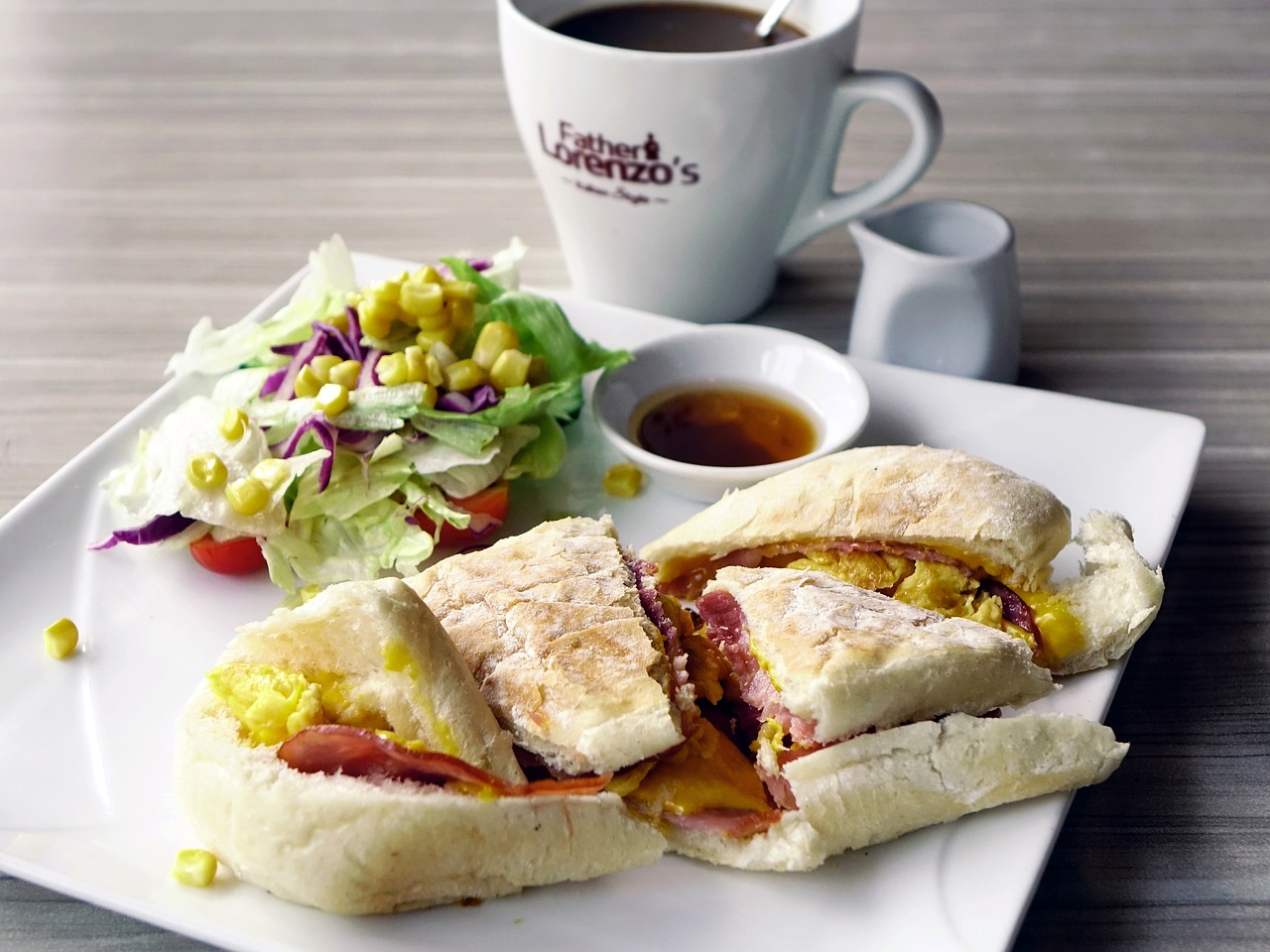 breakfast sandwich salad free photo