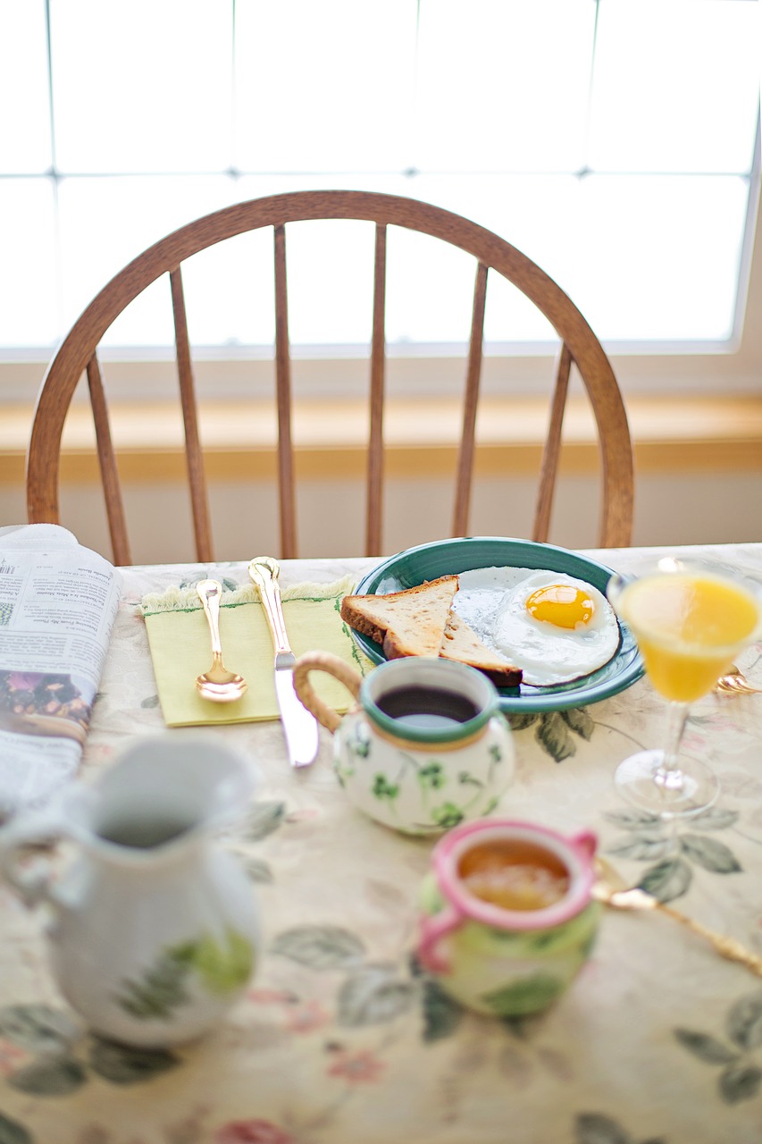 breakfast  fried egg  coffee free photo