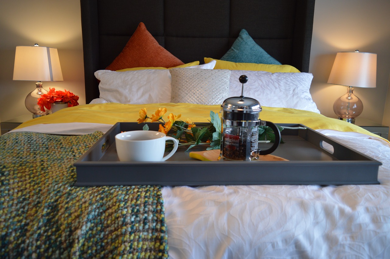 breakfast in bed bed bedroom free photo