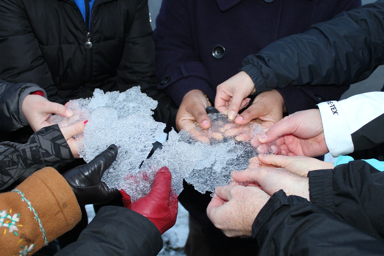 ice winter hands free photo