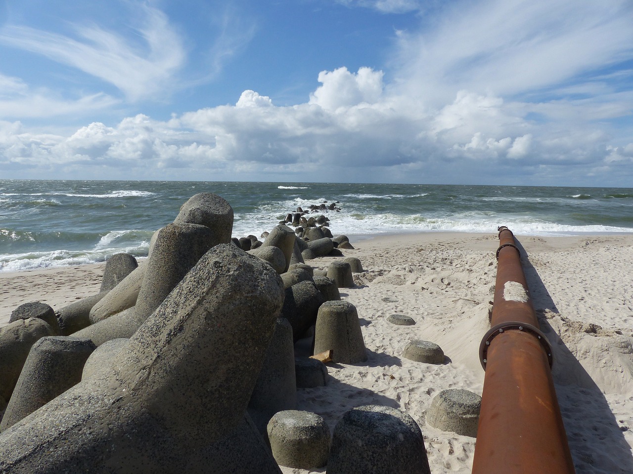 breakwater pipeline rusty free photo