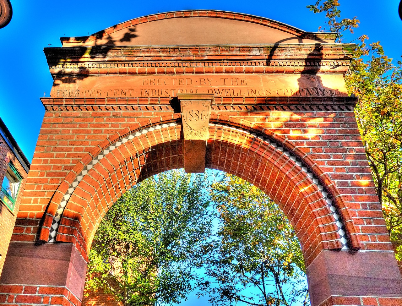 brick arch building free photo