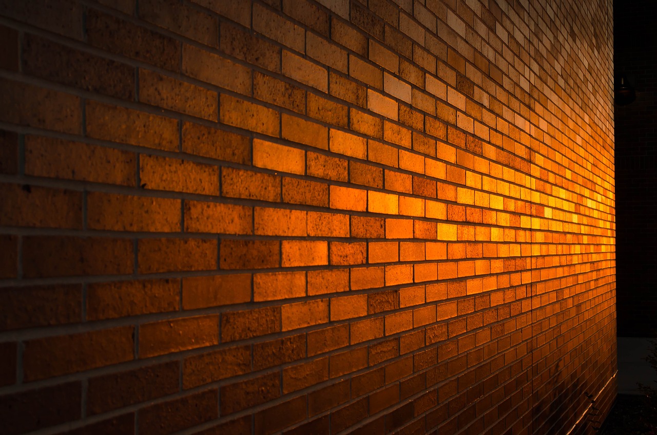 brick wall sunset free photo