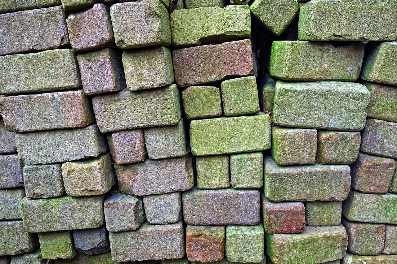 brick stack stacked bricks free photo