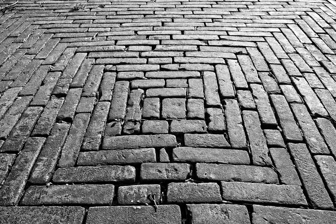 brick paving sidewalk free photo