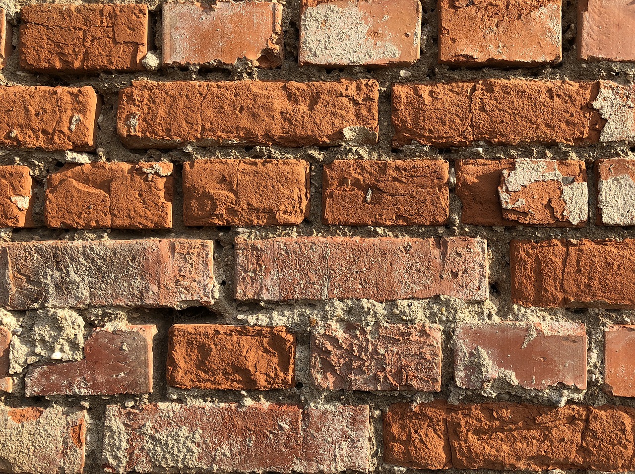 brick cube wall free photo