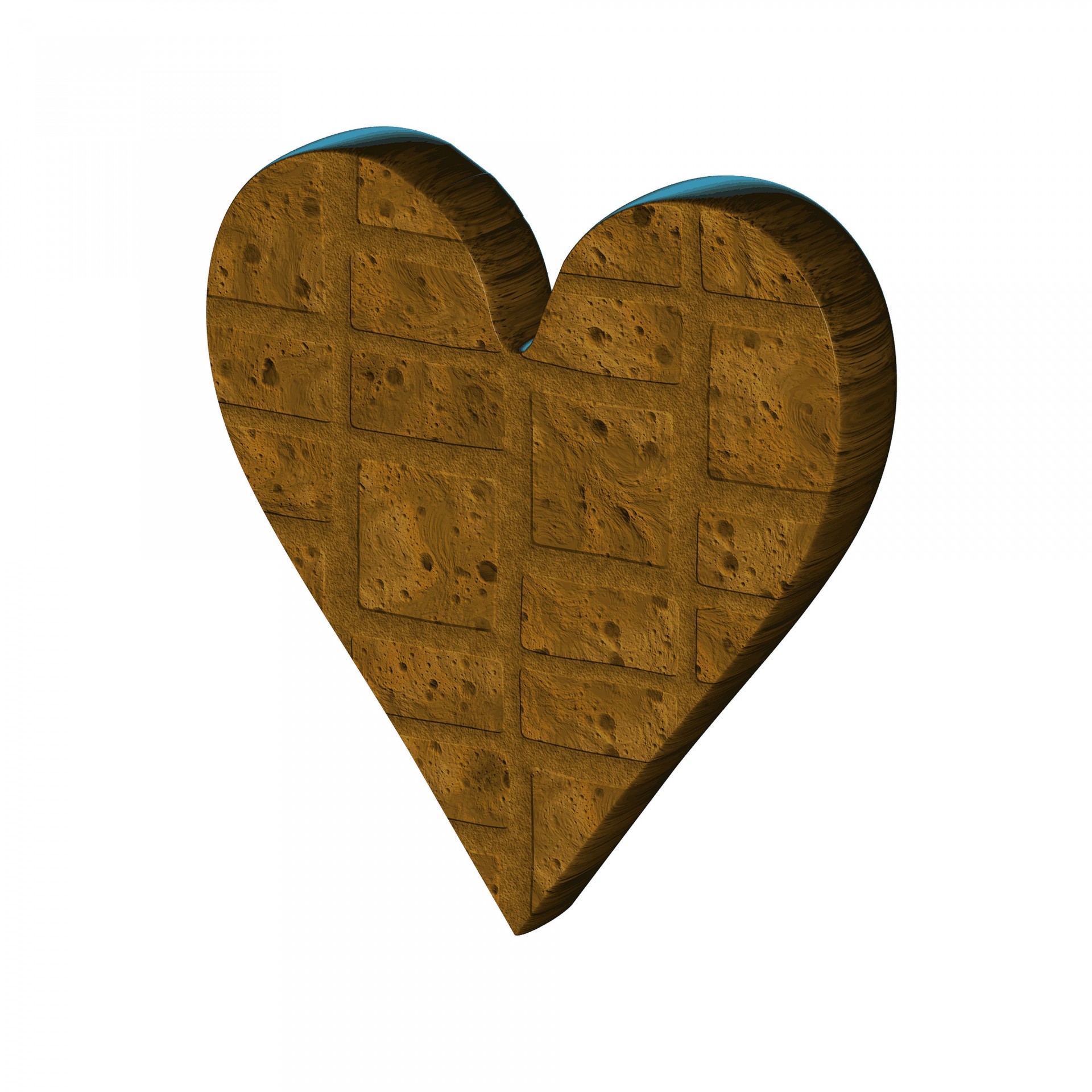 3d heart bricks free photo