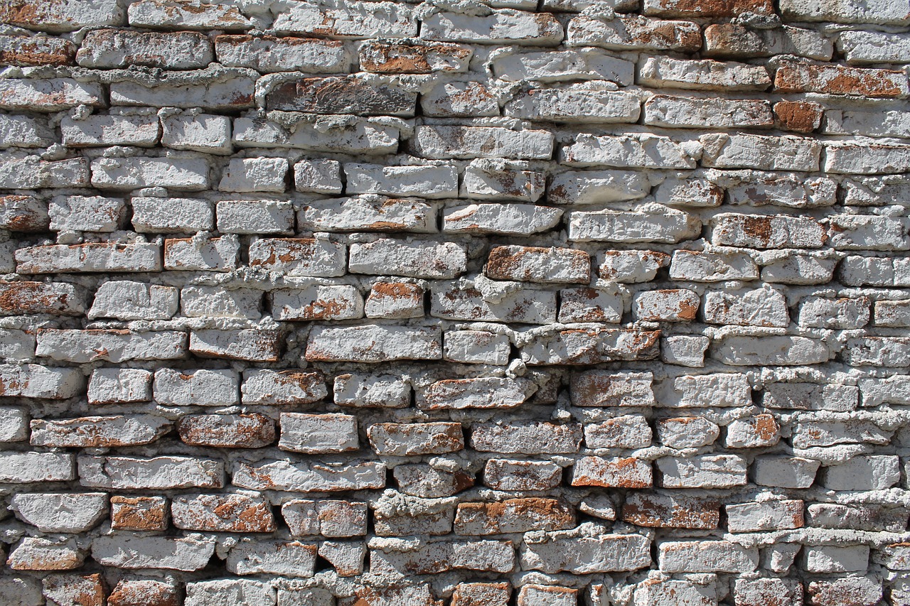 brick wall whitewash wall free photo