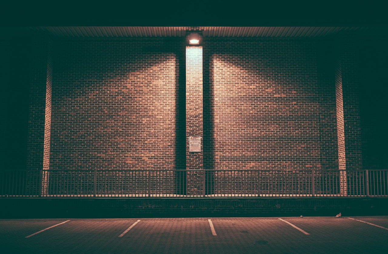 brick wall empty lighted free photo