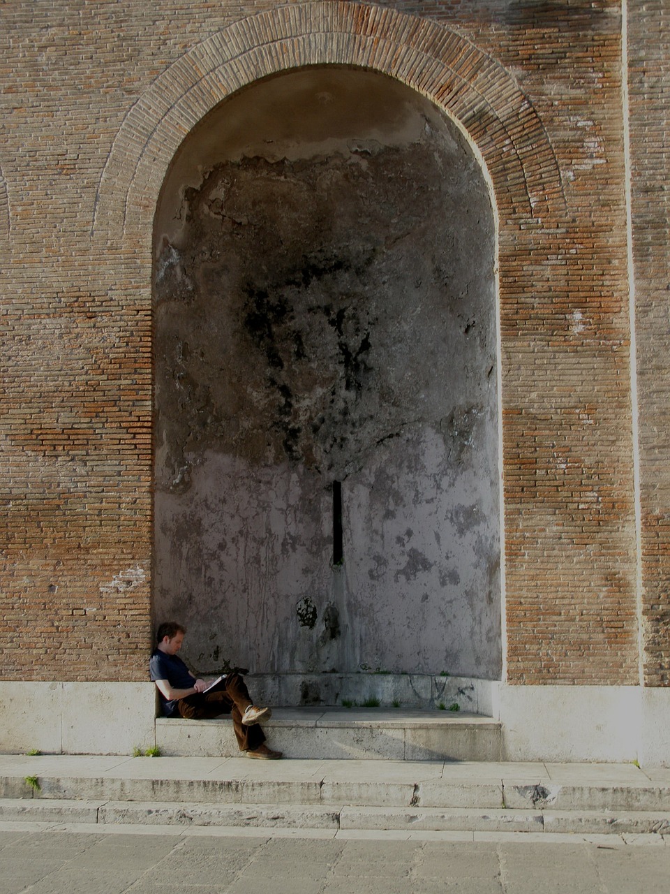 brick wall wall niche reading free photo